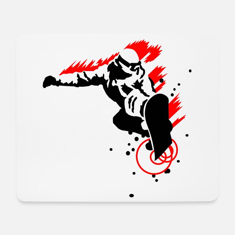 Snowboarder - Mousepad (Querformat) - Weiß