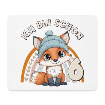 6. Geburtstag Fuchs Regenbogen Süß Niedlich - Mousepad (Querformat) - Weiß - Vorne