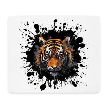 Tiger Tier Farbklecks - Mousepad (Querformat) - Weiß - Vorne