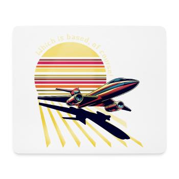 Retro Flugzeug Sonnenuntergang (Based!) - Mousepad (Querformat) - Weiß - Vorne