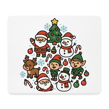 Weihnachtswelt mit Santa Elfen Schnee - Mousepad (Querformat) - Weiß - Vorne