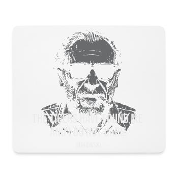 Bukowski Poet Portrait With Bold Quote - Mouse Pad (horizontal) - white - Front