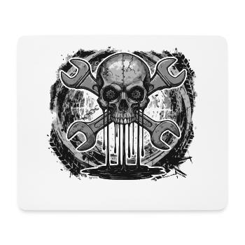 Mechaniker Schädel – Industrial Werkstatt - Mousepad (Querformat) - Weiß - Vorne