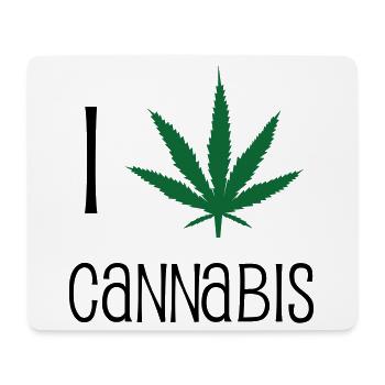 J'aime le cannabis - Tapis de souris (format paysage) - blanc - Devant