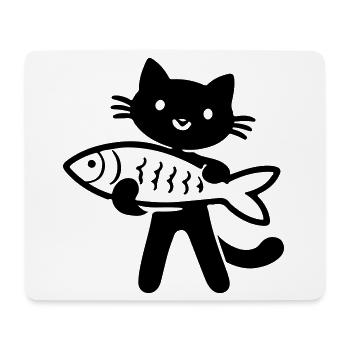 Poisson-chat - Tapis de souris (format paysage) - blanc - Devant