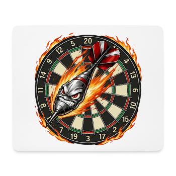 Flammenpfeil trifft Dartboard - Mousepad (Querformat) - Weiß - Vorne