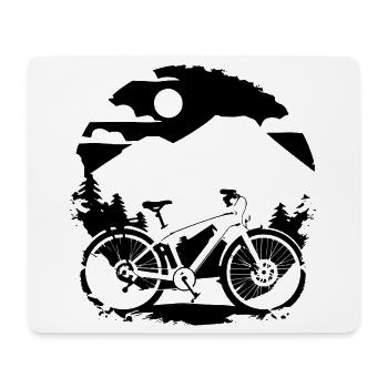 Mountainbiking Skizze - Mousepad (Querformat) - Weiß - Vorne