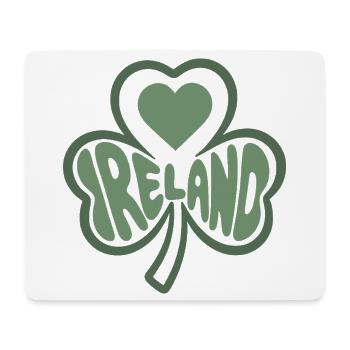Irlande, Irlande Trèfle au cœur - Tapis de souris (format paysage) - blanc - Devant