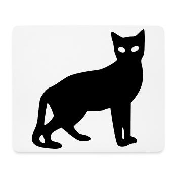 schwarze Katze Silhouette Geschenk Katzenliebhaber - Mousepad (Querformat) - Weiß - Vorne