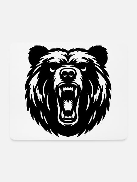 Russischer Grizzly Bär – Starkes Motiv! - Mousepad (Querformat) - Weiß