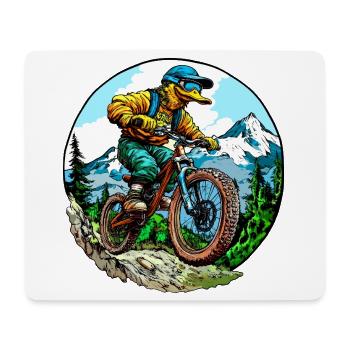 Canard VTT - Tapis de souris (format paysage) - blanc - Devant