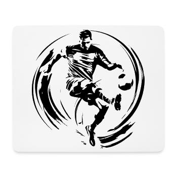 Fussballer Fussball Spieler Mann Silhouette - Mousepad (Querformat) - Weiß - Vorne