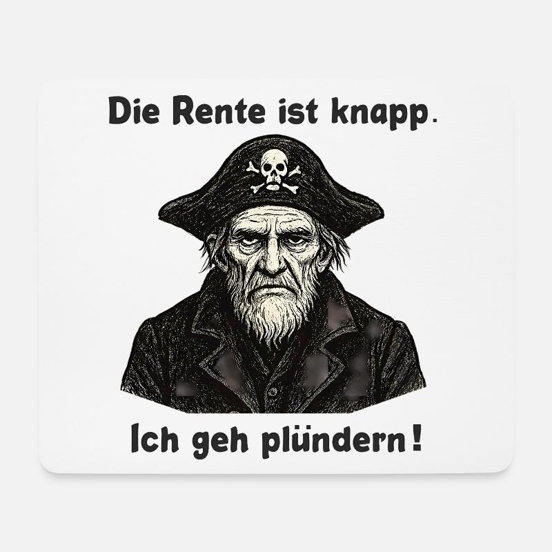 Pension scarce pirate looter - Mouse Pad (horizontal) - white