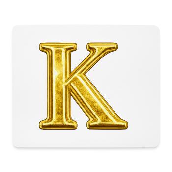 K Golden Monogram - Mouse Pad (horizontal) - white - Front