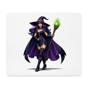 Violette Hexenkunst mit Stab - Mousepad (Querformat) - Weiß - Vorne