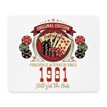 Poker T-Shirt 1981 Birthday, Poker Legend Shirt - Mouse Pad (horizontal) - white - Front