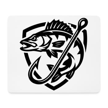 Hecht Fisch Angeln Symbol - Mousepad (Querformat) - Weiß - Vorne