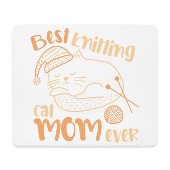 Beste Strickkatzen-Mama aller Zeiten - Mousepad (Querformat) - Weiß - Vorne