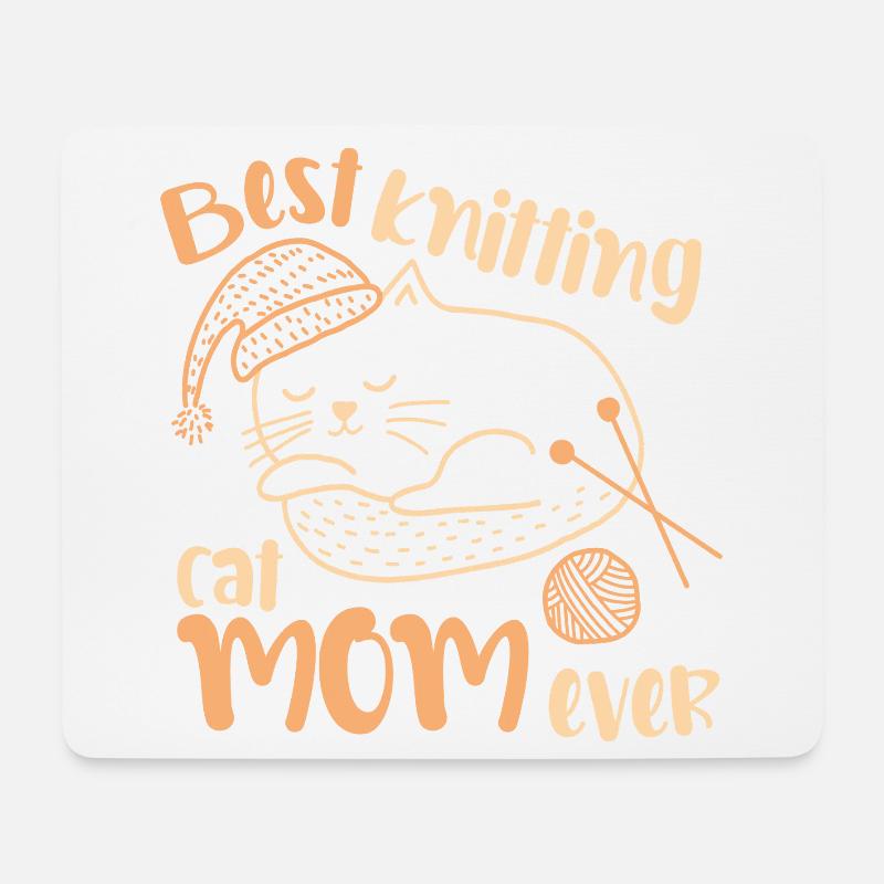 Best Knitting Cat Mom Ever - Mouse Pad (horizontal) - white