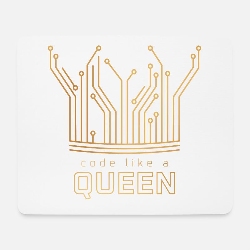 Code Like a Queen - Mousepad (Querformat) - Weiß