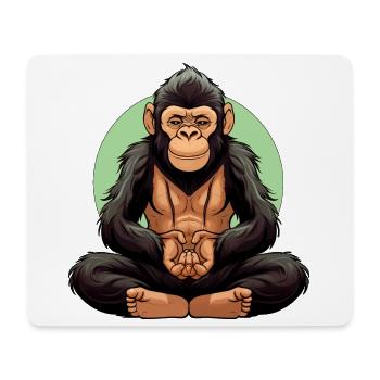 Monkey Yoga / Yogi Monkey - Mouse Pad (horizontal) - white - Front