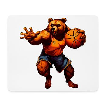Bär Basketballer - Mousepad (Querformat) - Weiß - Vorne