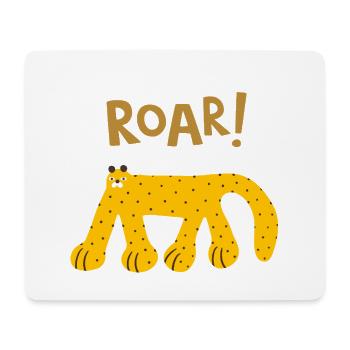 Roar Wild Animal Funny Cute Wildlife Design - Mousepad (Querformat) - Weiß - Vorne