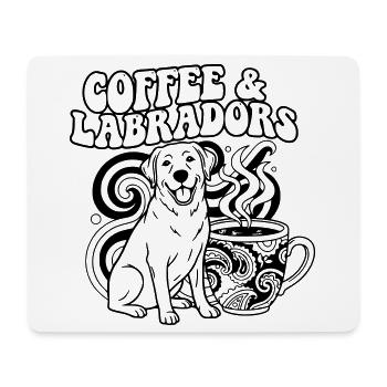 Coffee Labradors Hund Outline - Mousepad (Querformat) - Weiß - Vorne