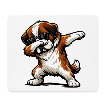 Dabbing St. Bernard - Mouse Pad (horizontal) - white - Front