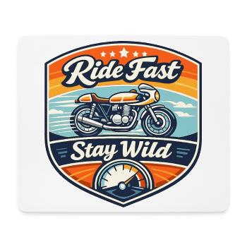 Ride Fast Stay Wild Motorrad Badge - Mousepad (Querformat) - Weiß - Vorne