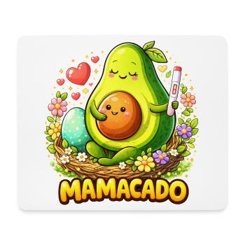 Mamacado Avocado - Lustiges Mama Kawaii Design - Mousepad (Querformat) - Weiß - Vorne