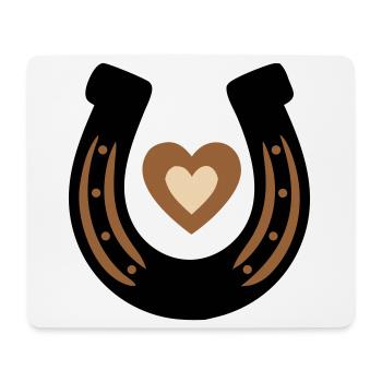 Horseshoe Heart Equestrian Luck - Mouse Pad (horizontal) - white - Front