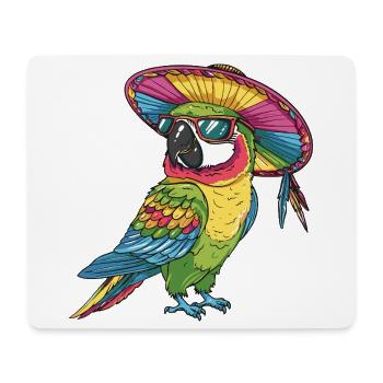 Papagei Comic Lustig Sombrero - Mousepad (Querformat) - Weiß - Vorne