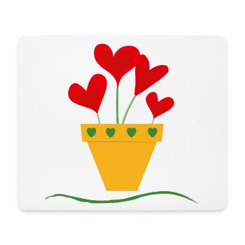 Pot d’amour - Tapis de souris (format paysage) - blanc - Devant