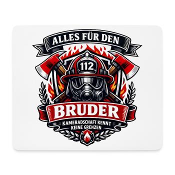 Feuerwehrbruder: Kameradschaft ohne Grenzen - Mousepad (Querformat) - Weiß - Vorne