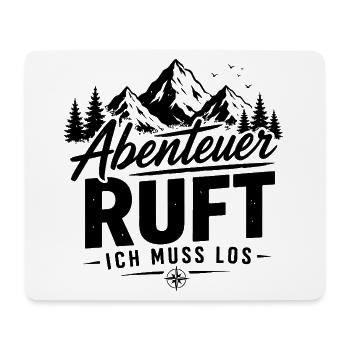 Abenteuer Ruft – Vintage Outdoor Mountain Design - Mousepad (Querformat) - Weiß - Vorne