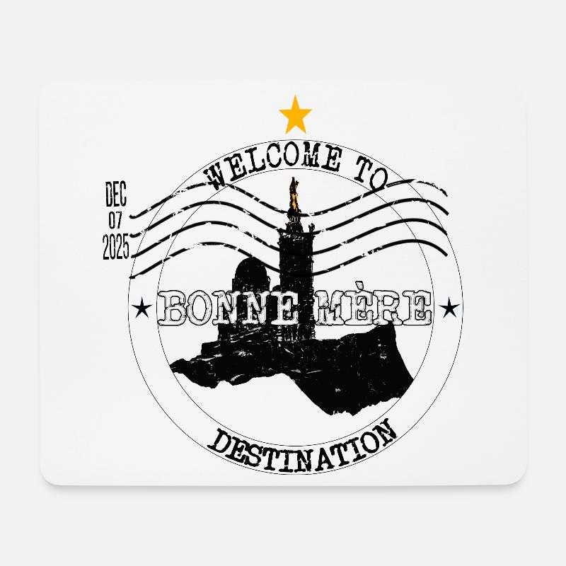 Ziel Bonne Mère Marseille - Mousepad (Querformat) - Weiß