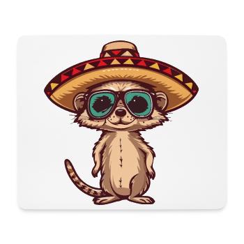 Erdmännchen Lustig Sombrero - Mousepad (Querformat) - Weiß - Vorne