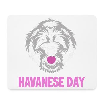 Chien bichon havanais - Tapis de souris (format paysage) - blanc - Devant
