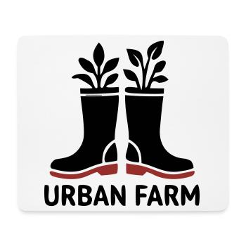 Logo des bottes en caoutchouc de ferme urbaine - Tapis de souris (format paysage) - blanc - Devant