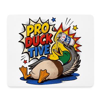Ducks, Beer Drinking, Beer Lover, Pro-duck-tive - Mouse Pad (horizontal) - white - Front
