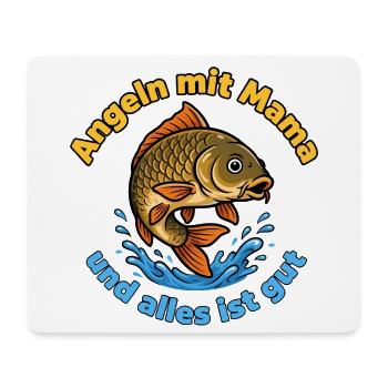 Angeln mit Mama – Alles ist gut - Mousepad (Querformat) - Weiß - Vorne