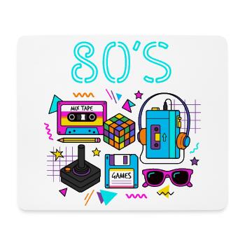 Retro Neon 80er Spielhalle - Mousepad (Querformat) - Weiß - Vorne