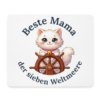 Beste Mama der sieben Weltmeere - Mousepad (Querformat) - Weiß - Vorne