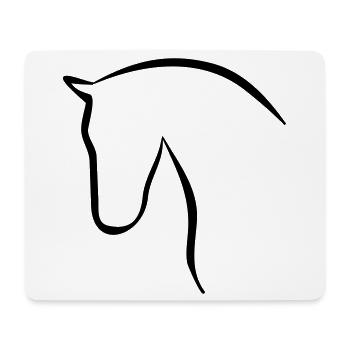 Pferd elegante Silhouette Pferdekopf - Mousepad (Querformat) - Weiß - Vorne