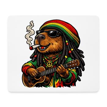 Süßes Capybara im Rastafari Stil - Mousepad (Querformat) - Weiß - Vorne