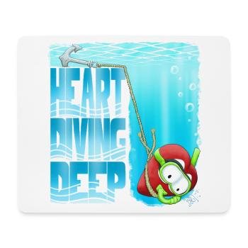Herztauchen: Tiefes Unterwasserabenteuer - Mousepad (Querformat) - Weiß - Vorne