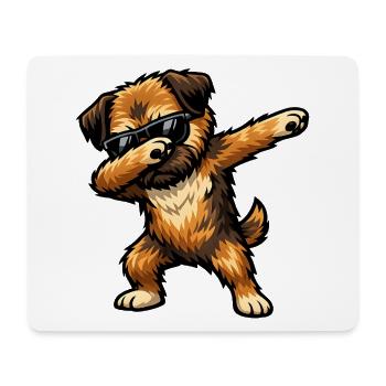 Dab du Border Terrier dans un style comique - Tapis de souris (format paysage) - blanc - Devant