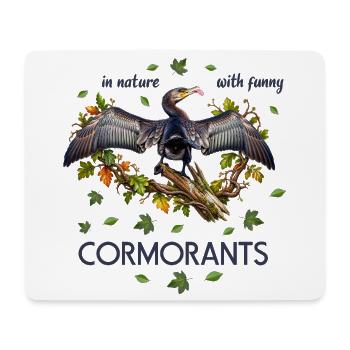 Kormoran lustiger Vogel naturverbunden - Mousepad (Querformat) - Weiß - Vorne