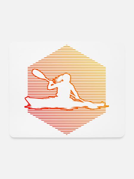Geschenkidee für die Paddlerin mit Wildwasserkajak - Mousepad (Querformat) - Weiß